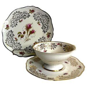 Vintage Eschenbach Bavaria Germany Bone‎ China Tea Cup & Saucer Plate Trio Set